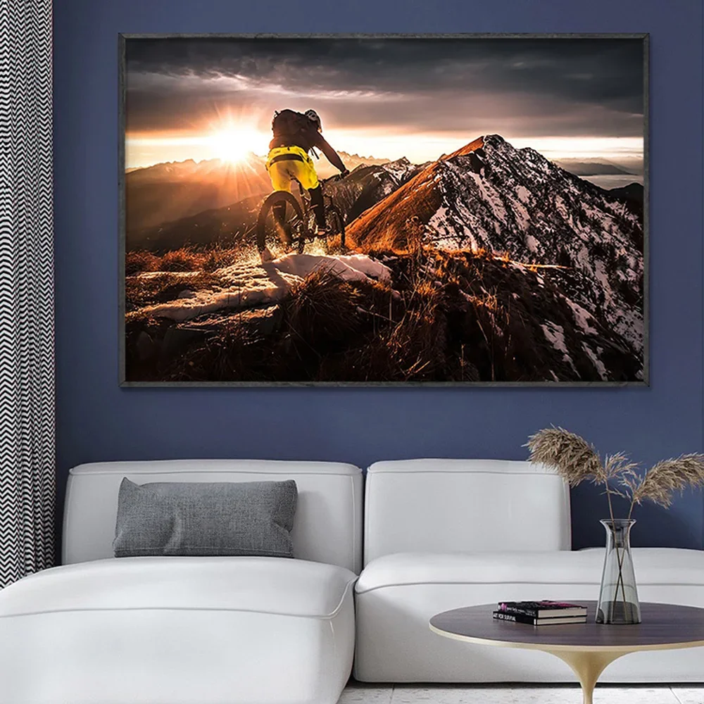 Mountain Biking Movies - SP080 настенный постер из шелковой ткани,
